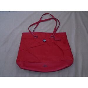 COACH Shoulder Tote Bag Nylon/Leather Red C1777- F57903 2017 Leather Nylon